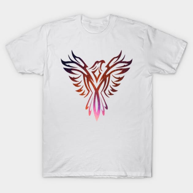 Purple & Orange Flames Phoenix Myth Bird Rising Born Again T-Shirt by twizzler3b